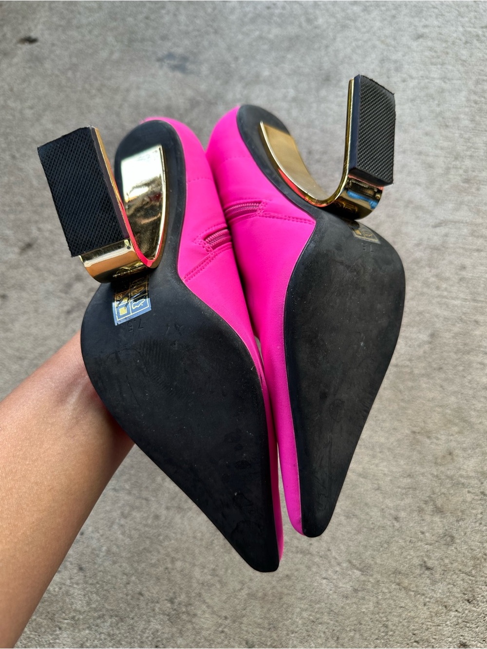 Jeffrey Campbell Combass Bright Pink Pointed Toe Sock Bootie - Picture 7 of 11